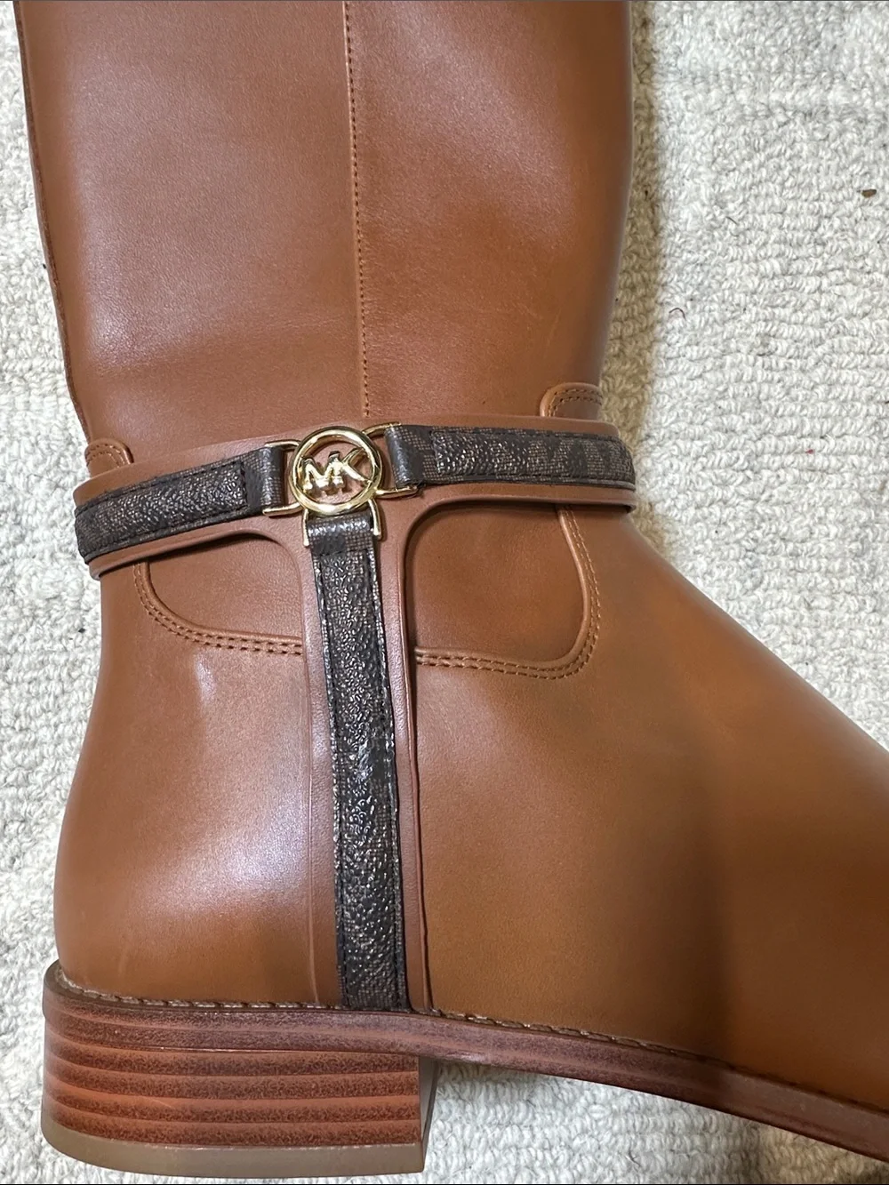 Michael Kors Chestnut Brown Tall Zip-Front Knee high Boots (37)